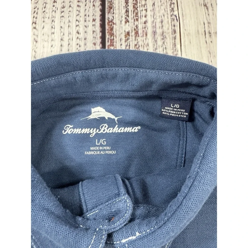 Tommy Bahama Polo Shirt Men's Palm Desert Logo Blue Size‎ Large
